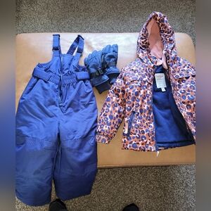 Cat & Jack 3 In 1 Jacket + Snowpants + Thinsulate Gloves Size 3t